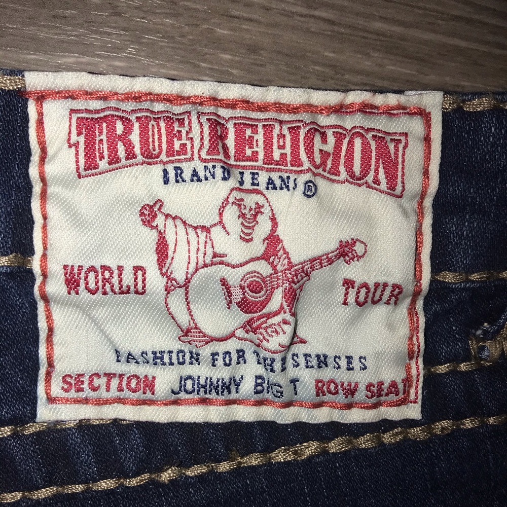 TRUE RELIGION brand dark wash denim jeans